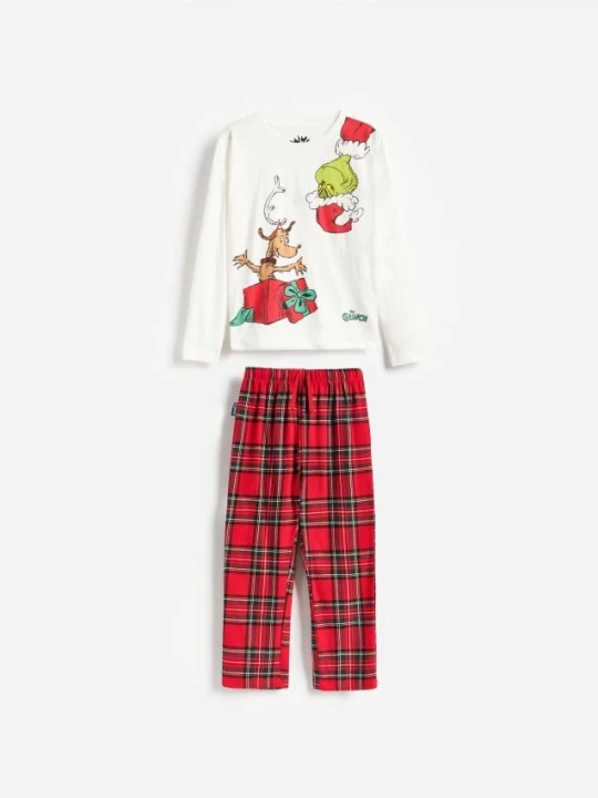 Obrázek produktu Reserved - Vánoční pyžamová souprava Grinch - krémová