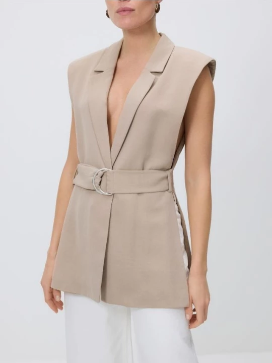 Obrázek produktu Reserved - Vesta ze směsi lyocellu - béžová