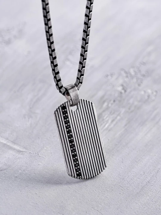 Obrázek produktu REYTEL Přívěsek 'COUNTER. BLACK STONES' stříbrná