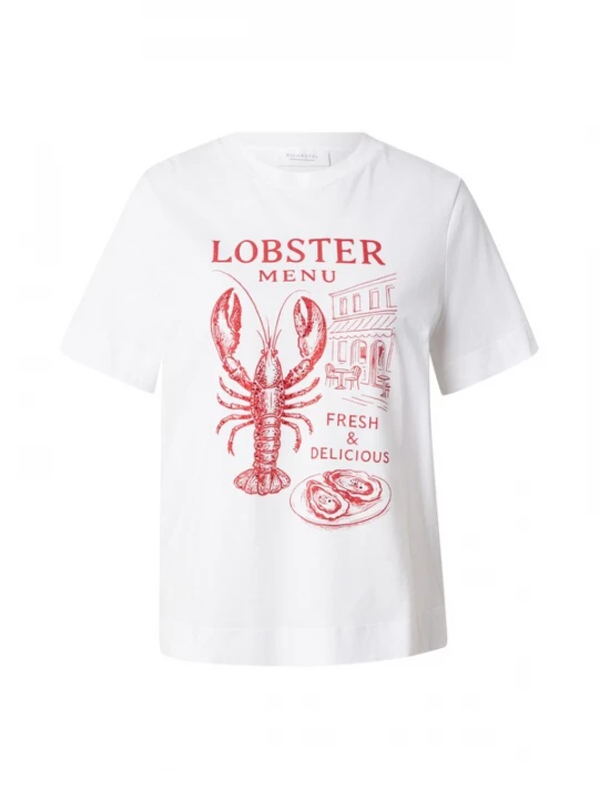 Obrázek produktu Rich & Royal Tričko 'Lobster' červená třešeň / bílá