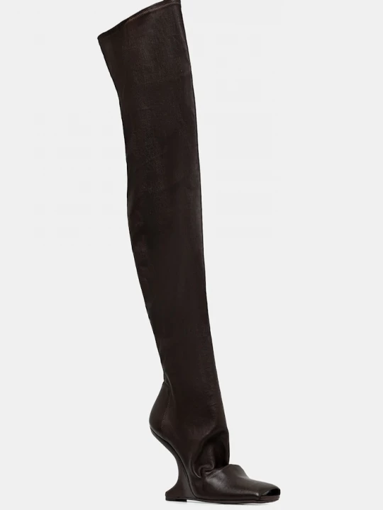 Obrázek produktu Rick Owens Lilies Kožené kozačky Rick Owens Lilies Cantilever 11 hnědá