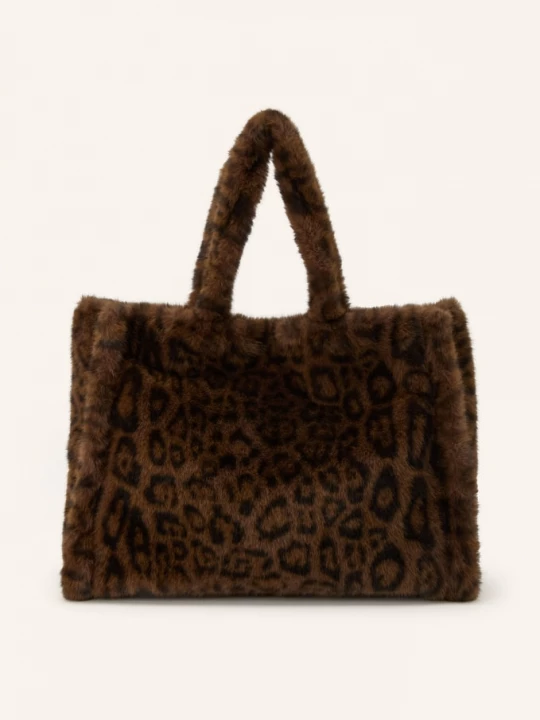 Obrázek produktu Rino & Pelle Shopper Z Umělé Kožešiny Daan tmavě hnědá / černá