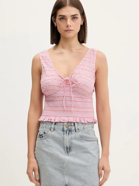 Obrázek produktu Rip Curl halenka na ramínka dámská bavlněná PARADISE CHECK TOP fialová