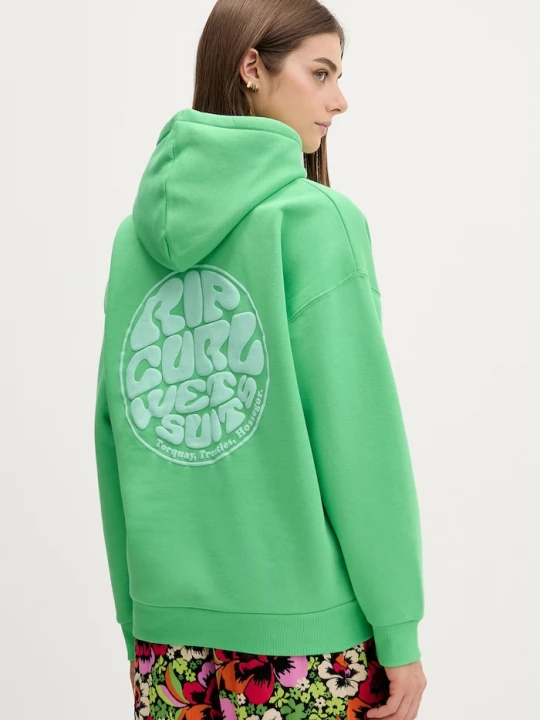 Obrázek produktu Rip Curl mikina kapucí dámská bavlnou ICONS OF SURF HERITAGE zelená