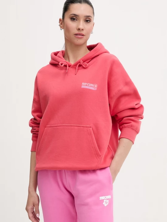Obrázek produktu Rip Curl mikina s kapucí dámská s bavlnou OCEAN BREAK červená