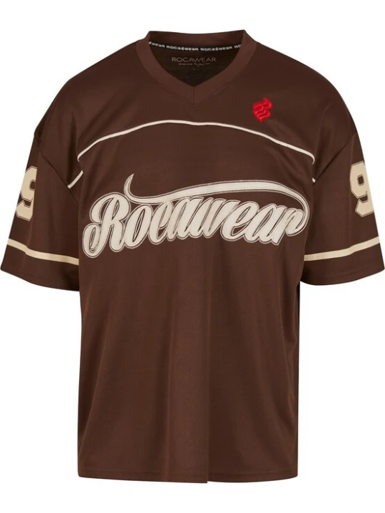 Obrázek produktu ROCAWEAR Tričko 'Baller' hnědá / červená / offwhite