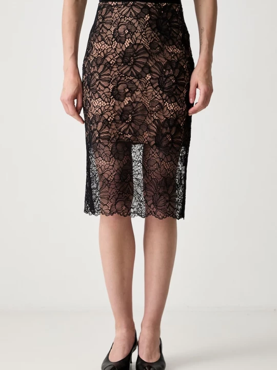 Obrázek produktu Rotate pouzdrová sukně LACE MIDI PENCIL černá