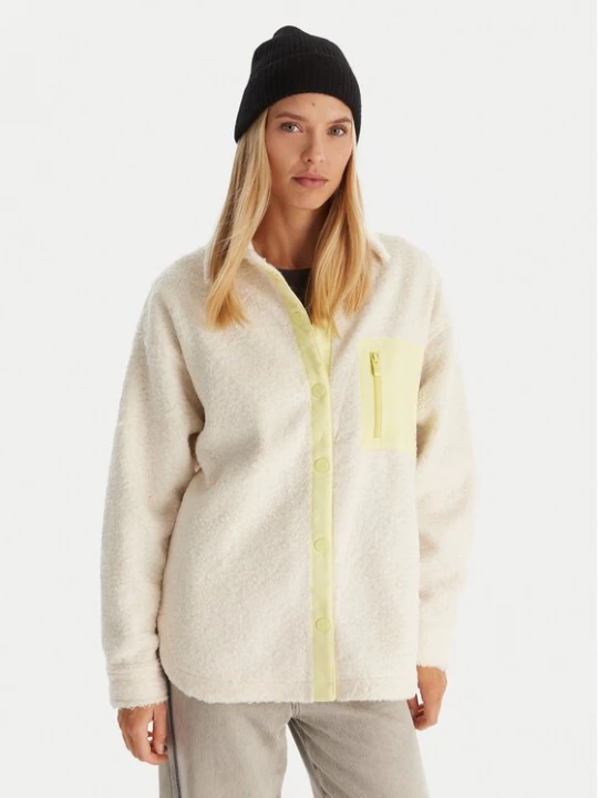 Obrázek produktu Roxy Fleecová mikina Chloe Kim Polar Shacket ERJPF03231 Écru Regular Fit Krémová