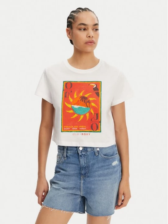 Obrázek produktu Roxy T-Shirt ERJZT05921 Bílá Relaxed Fit