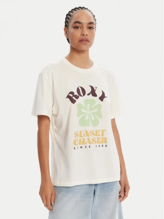Obrázek produktu Roxy T-Shirt Hangloose Poster ERJZT06018 Écru Regular Fit Krémová