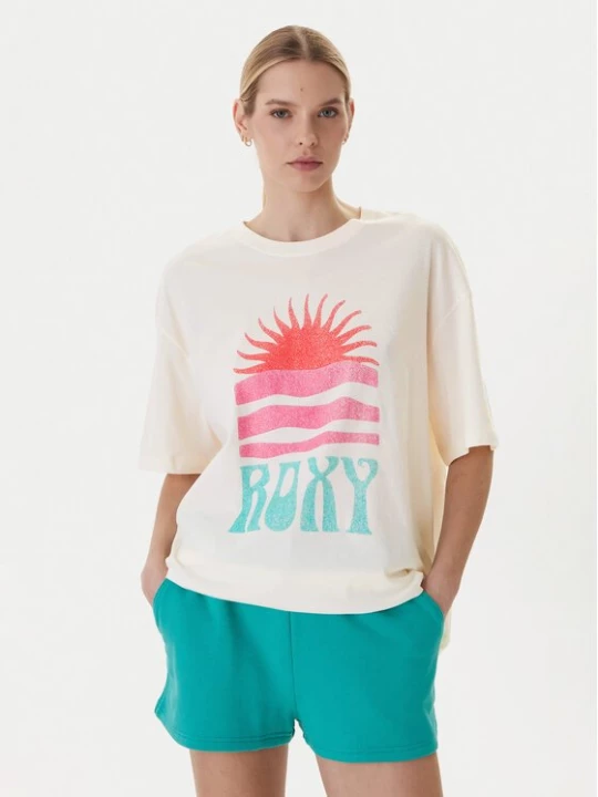 Obrázek produktu Roxy T-Shirt Hangloose Poster ERJZT06090 Světle béžová Loose Fit