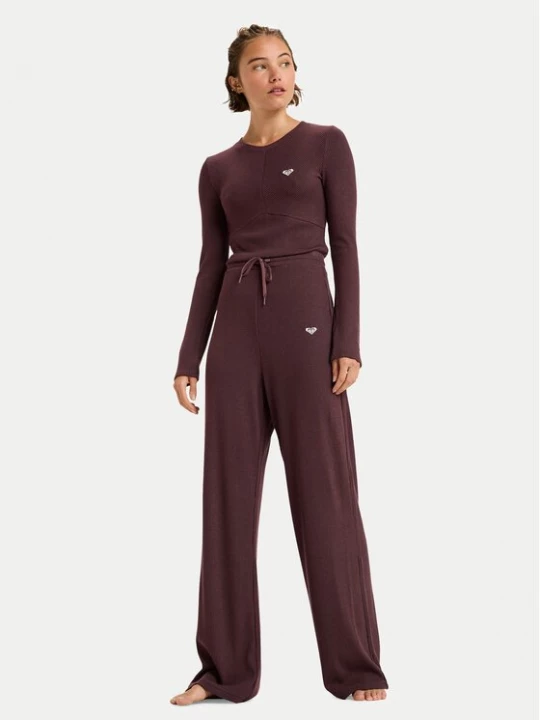 Obrázek produktu Roxy Teplákové kalhoty Rise & Vibe New Rib ERJNP03673 Bordó Relaxed Fit