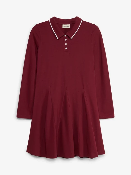 Obrázek produktu Rozkloszowana sukienka T-shirtowa z czystej bawełny organicznej BonPrix czerwony