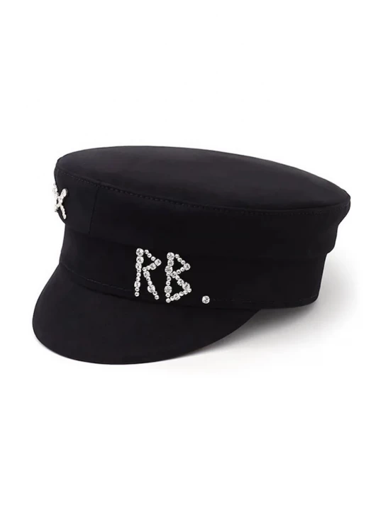 Obrázek produktu RUSLAN BAGINSKIY bekovka dámská vlněná Crystal-embellished Wool Baker Boy Cap černá