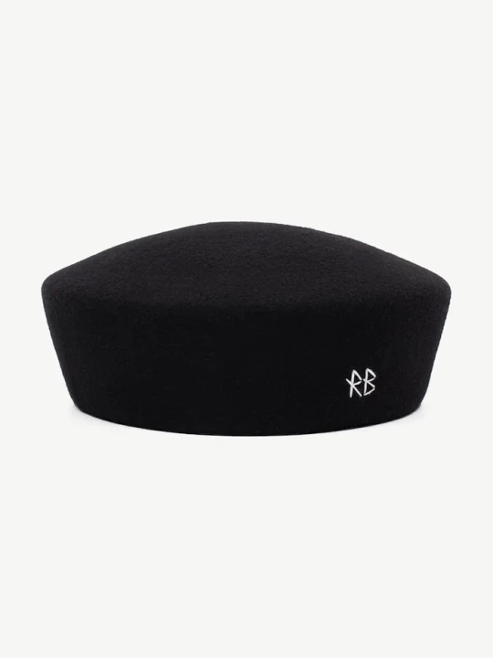 Obrázek produktu RUSLAN BAGINSKIY čepice dámská vlněná Wool Felt Pillbox Hat černá