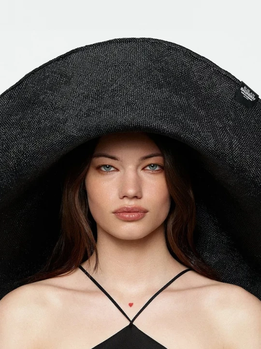 Obrázek produktu RUSLAN BAGINSKIY klobouk se širokou krempou dámský pletený Foldable Hat černá