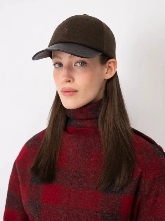 Obrázek produktu RUSLAN BAGINSKIY kšiltovka dámská s vlnou Wool-blend Baseball Cap hnědá