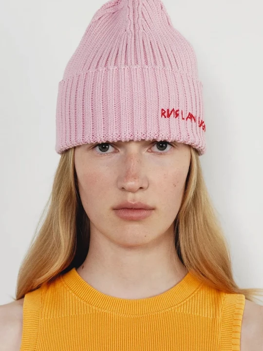 Obrázek produktu RUSLAN BAGINSKIY pletená čepice dámská s vlnou Beanie růžová