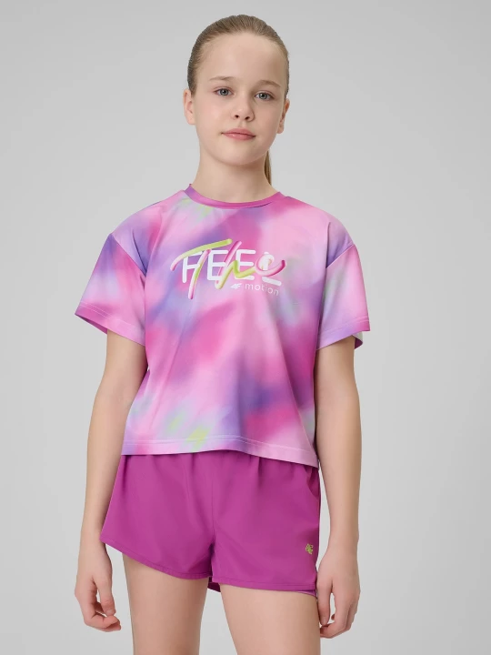 Obrázek produktu Rychleschnoucí sportovní tričko dívčí - multicolor 4F