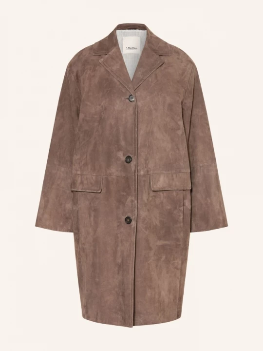 Obrázek produktu S Max Mara Kožený Kabát Ortensia hnědá