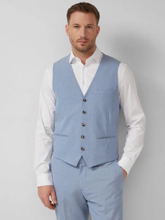 Obrázek produktu s.O PURE: Obleková vesta slim fit střihu z elastické tkaniny s.Oliver modrá
