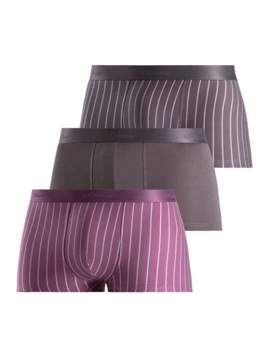 Obrázek produktu s.Oliver Boxerky 'Hipster' antracitová / bledě fialová / bobule / offwhite