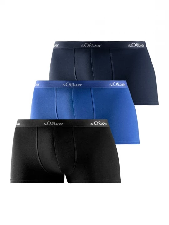 Obrázek produktu s.Oliver Boxerky modrá / marine modrá / světle šedá / černá