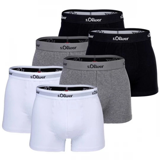 Obrázek produktu s.Oliver Boxerky  šedý melír / černá / bílá