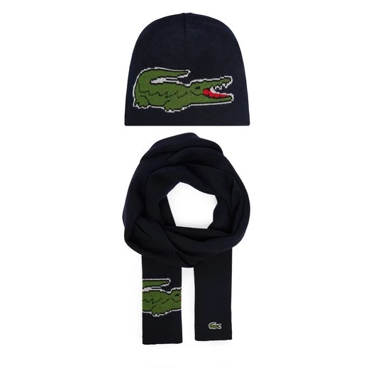 Obrázek produktu Sada čepice a šál Lacoste RB1515-00 Tmavomodrá