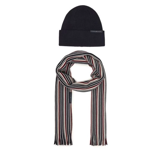 Obrázek produktu Sada čepice a šál Tommy Hilfiger Th Corp Love AM0AM12939 Tmavomodrá
