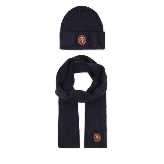 Obrázek produktu Sada čepice a šál Tommy Hilfiger Th Crest Giftpack AM0AM14586 Tmavomodrá