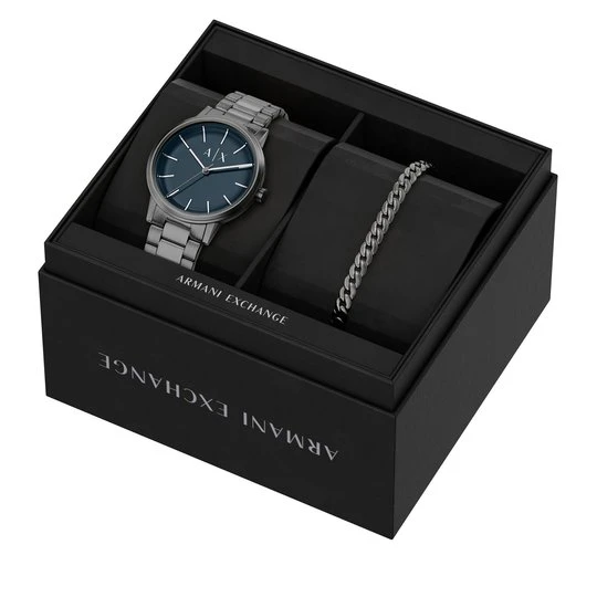 Obrázek produktu Sada hodinek a náramek Armani Exchange Cayde Gift Set AX7183SET Šedá