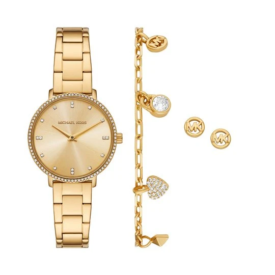 Obrázek produktu Sada hodinek, náramku a náušnic Michael Kors Pyper Gift Set MK7643SET Zelená