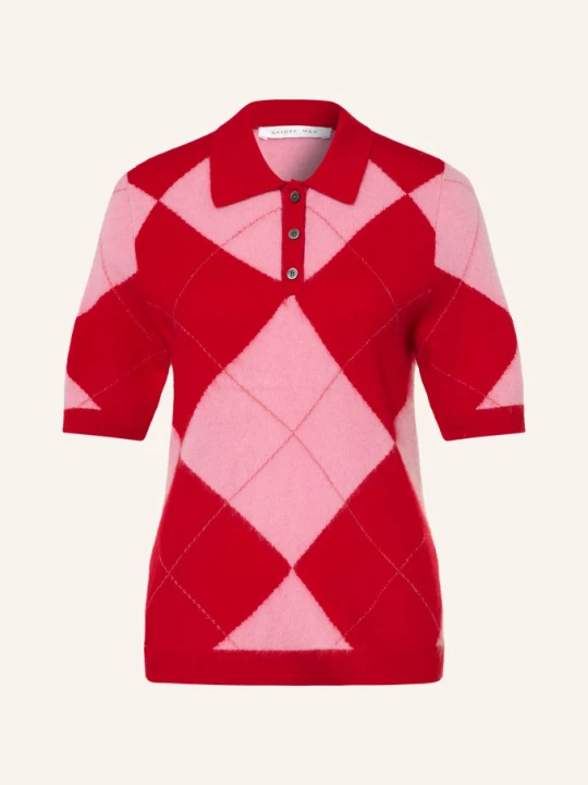 Obrázek produktu Sainte Mer Pletená Polokošile S Merino Vlnou červená / starorůžová / růžová