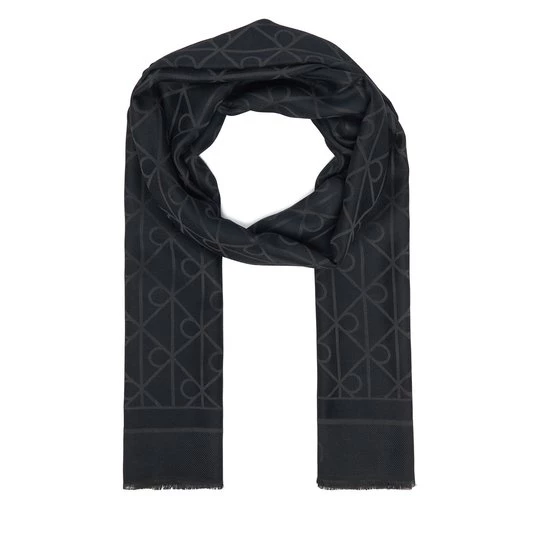 Obrázek produktu Šál Calvin Klein Emblem Aop Glossy Tonal Scarf LV04F8096G Černá