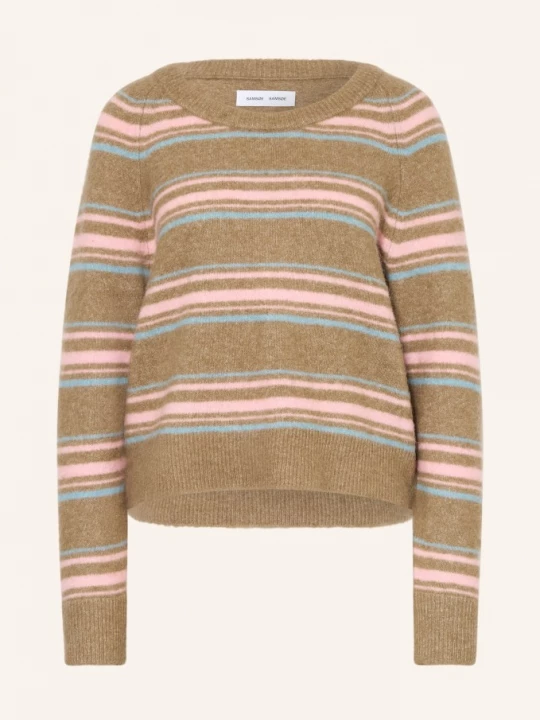 Obrázek produktu Samsøe Samsøe Svetr Nor O-N Short S Alpakou velbloudí / růžová / tmavě modrá