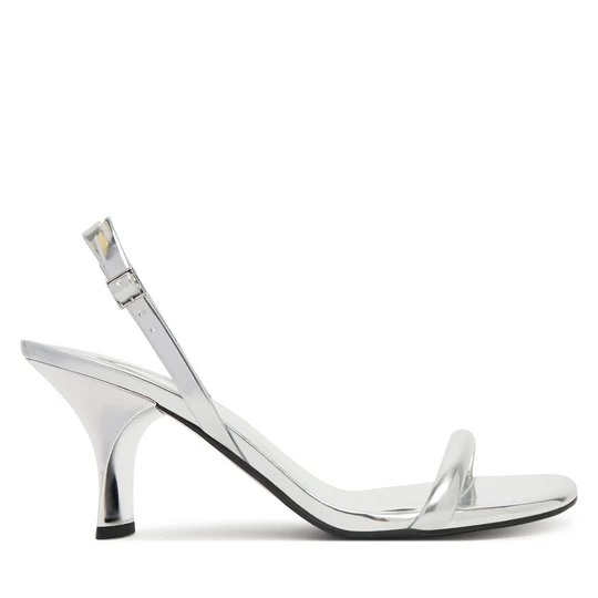 Obrázek produktu Sandály Calvin Klein Sculpt Kitt Heel Strappy Lth Met HW0HW02709 Stříbrná
