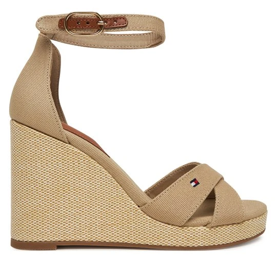 Obrázek produktu Sandály Tommy Hilfiger Flag High Wedge Espad Crisscross FW0FW08661 Béžová