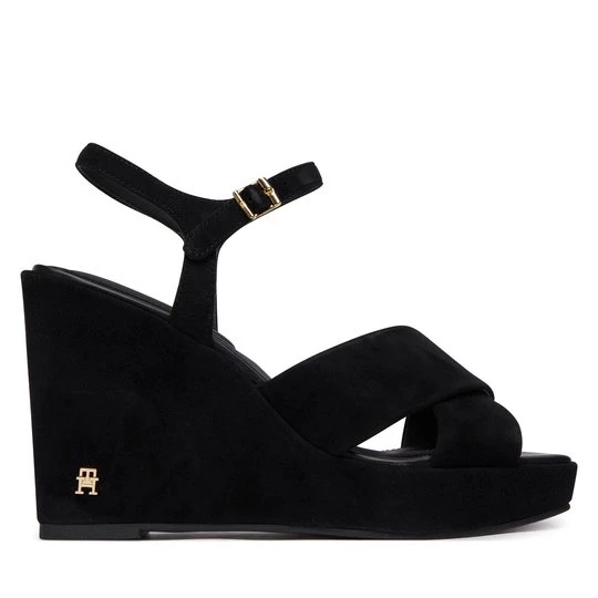 Obrázek produktu Sandály Tommy Hilfiger Suede Wrapped High Wedge FW0FW09218 Černá