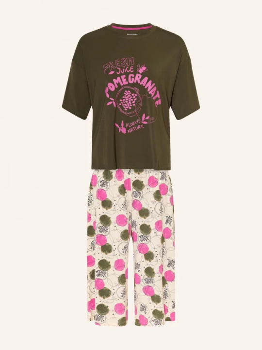 Obrázek produktu Schiesser 3/4 Pyžamo Casual Fashion olivová / režná / růžová