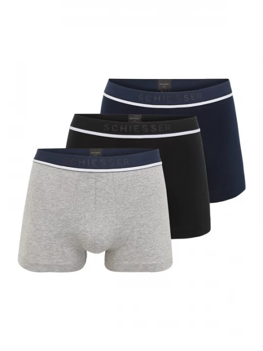 Obrázek produktu SCHIESSER Boxerky  námořnická modř / šedý melír / černá / bílá