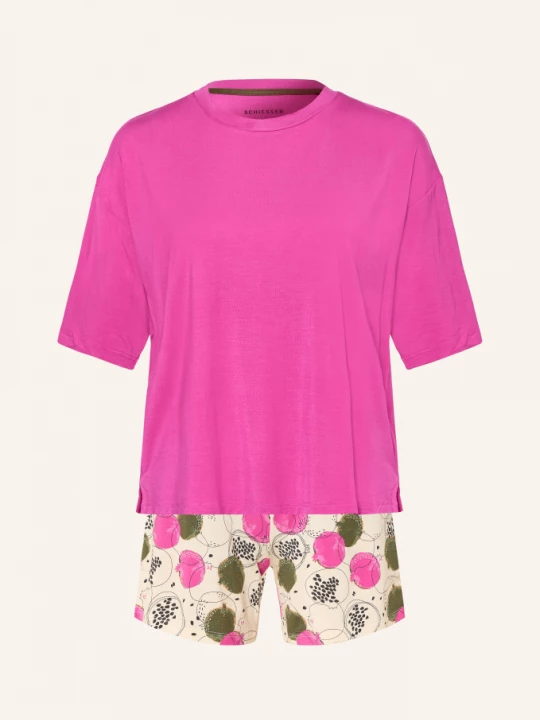 Obrázek produktu Schiesser Krátké Pyžamo Casual Fashion fuchsiová / krémová / černá
