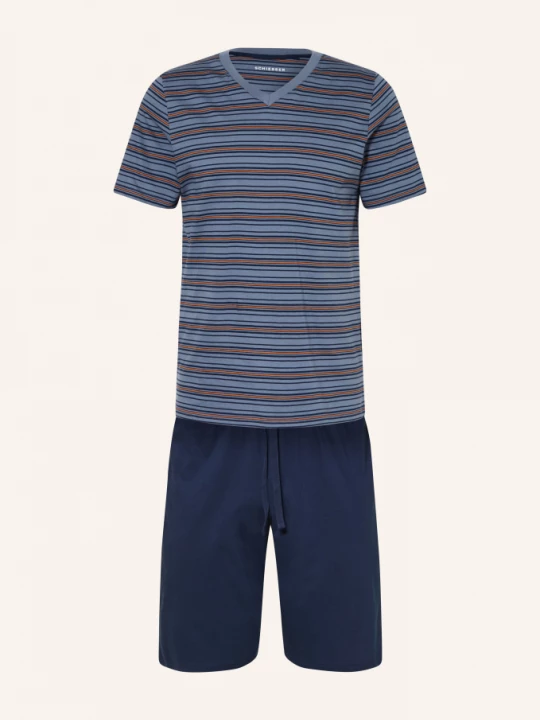 Obrázek produktu Schiesser Krátké Pyžamo Casual Nightwear černošedá / oranžová / modrá