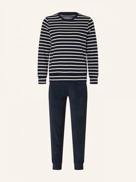 Obrázek produktu Schiesser Pyžamo Casual Essentials Z Froté tmavě modrá / krémová