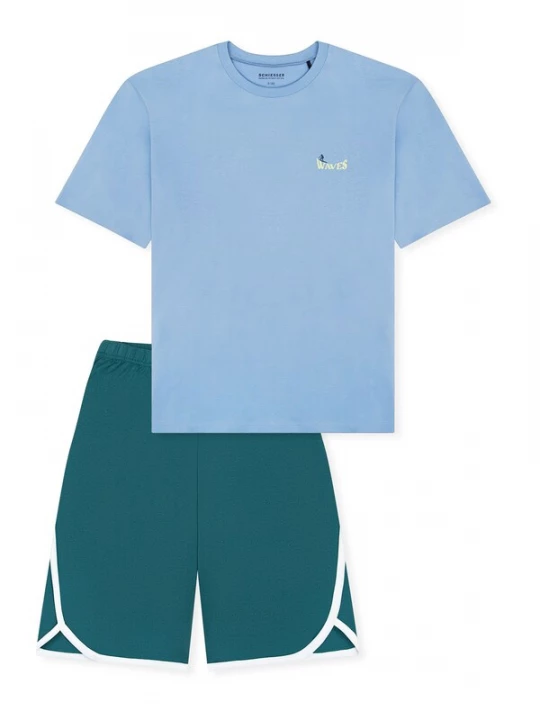 Obrázek produktu SCHIESSER Pyžamo ' Teens Nightwear ' světlemodrá / zelená