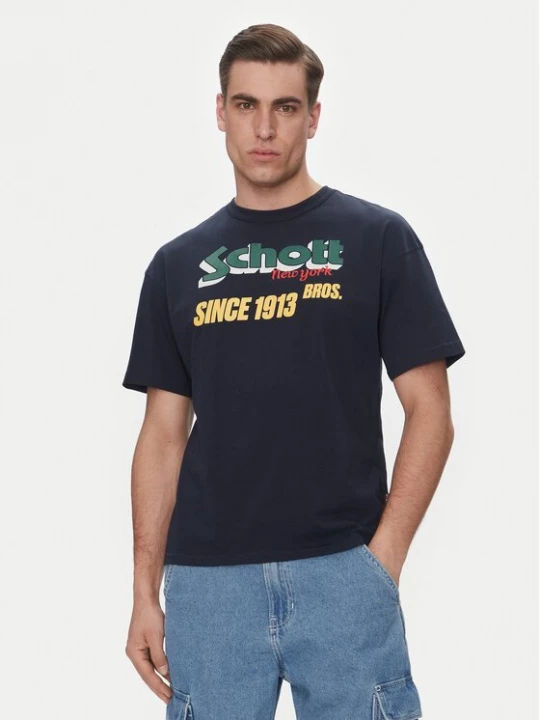 Obrázek produktu Schott NYC T-Shirt TSTRAVIS Tmavomodrá Regular Fit