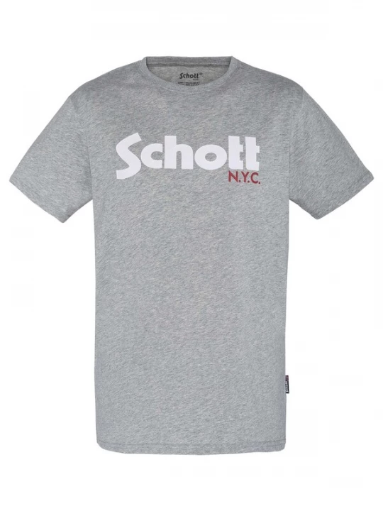 Obrázek produktu Schott NYC Tričko šedý melír / červená / bílá