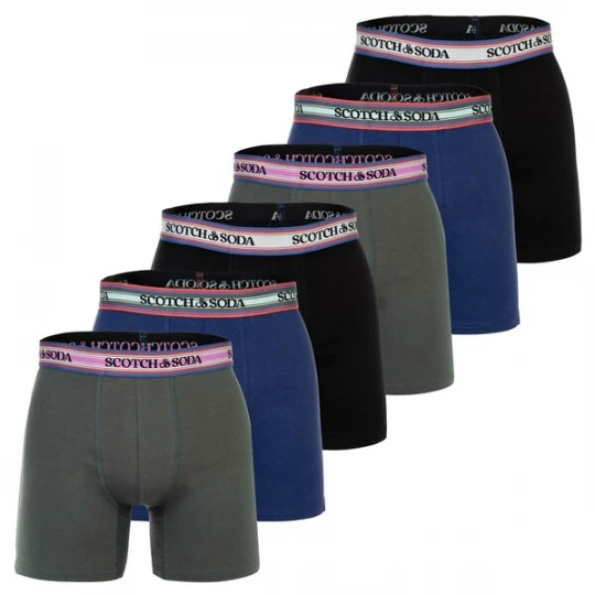 Obrázek produktu SCOTCH & SODA Boxerky  modrá / šedá / černá / offwhite