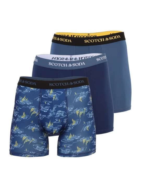 Obrázek produktu SCOTCH & SODA Boxerky safírová / tmavě modrá / medová / offwhite