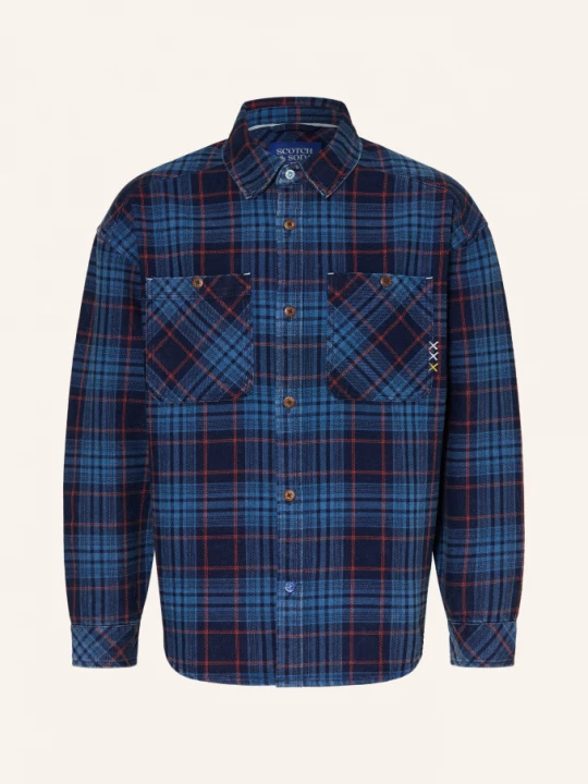 Obrázek produktu Scotch & Soda Džíny S Overshirtem Volného Střihu tmavě modrá / červená / modrá